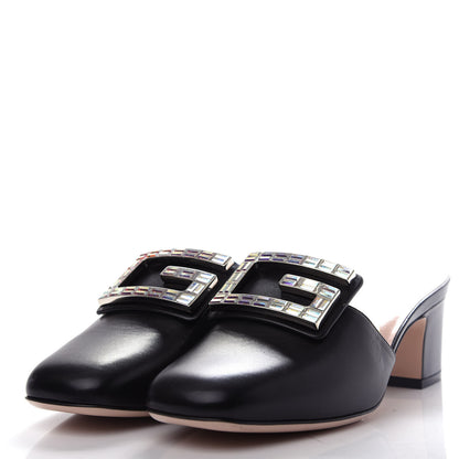 Gucci Malaga Kid Crystal Square G Madelyn Mules 35.5 Black 3 of 11