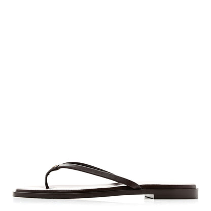 Chanel Goatskin Times Square Thong Sandals 39 Brown 1 of 10