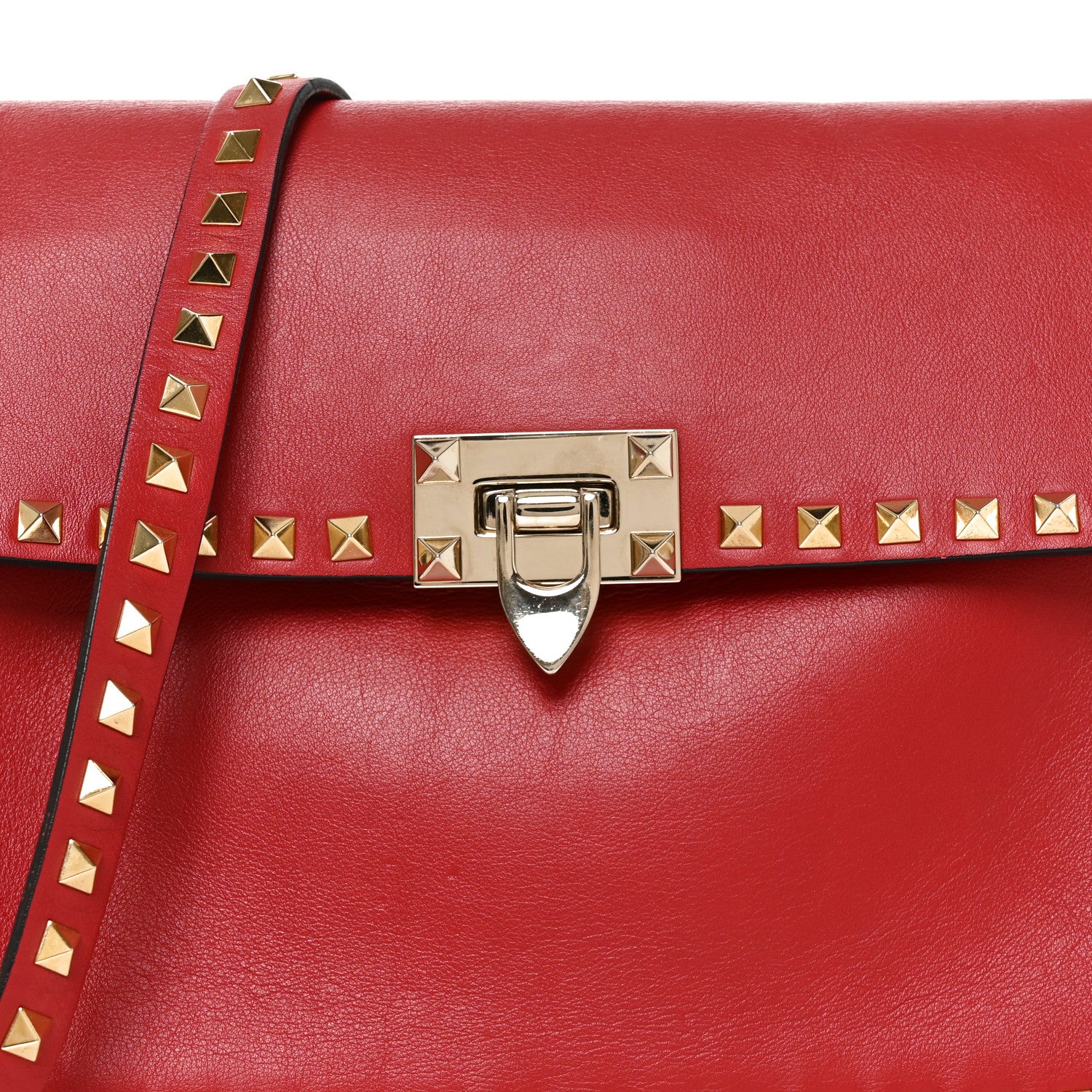 Valentino Garavani Nappa Rockstud Flip Lock Messenger Bag  Rosso Valentino 7 of 9