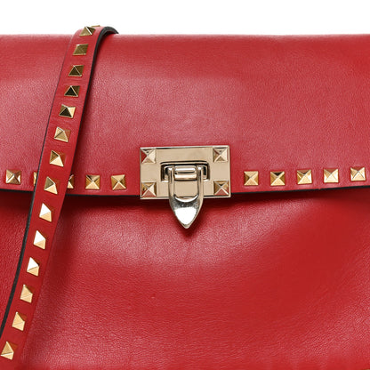 Valentino Garavani Nappa Rockstud Flip Lock Messenger Bag  Rosso Valentino 7 of 9