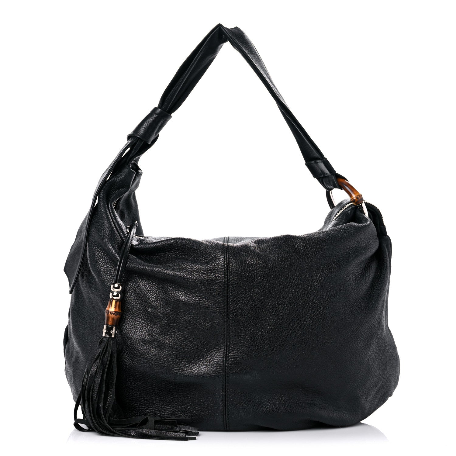 Gucci Pebbled Calfskin Medium Jungle Hobo Black 1 of 17