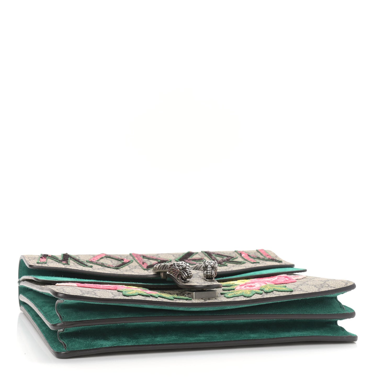 GG Supreme Monogram Embroidered Medium Dionysus Shoulder Bag Emerald