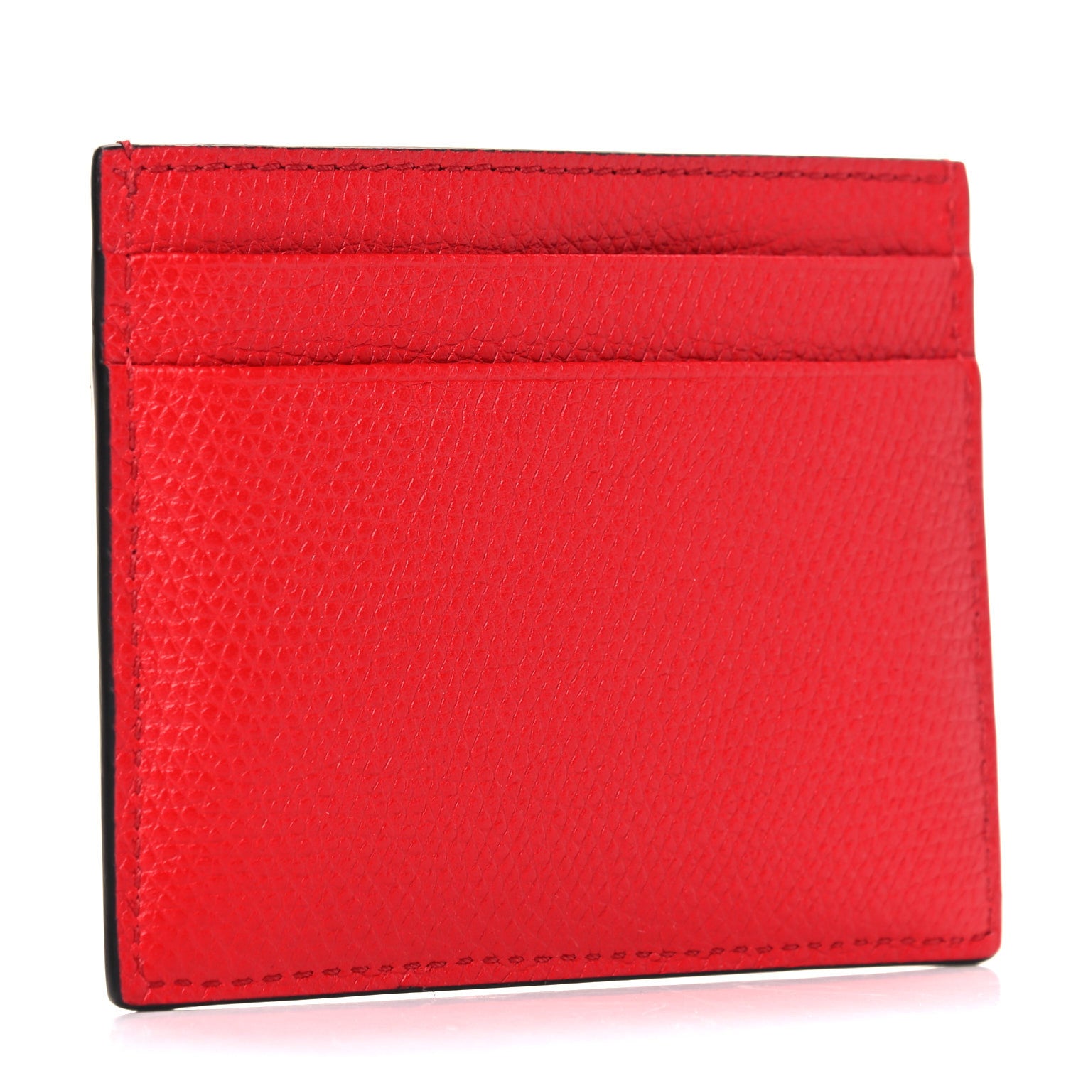 Valentino Garavani Grained Calfskin VLogo Card Holder Rouge Pur 3 of 8