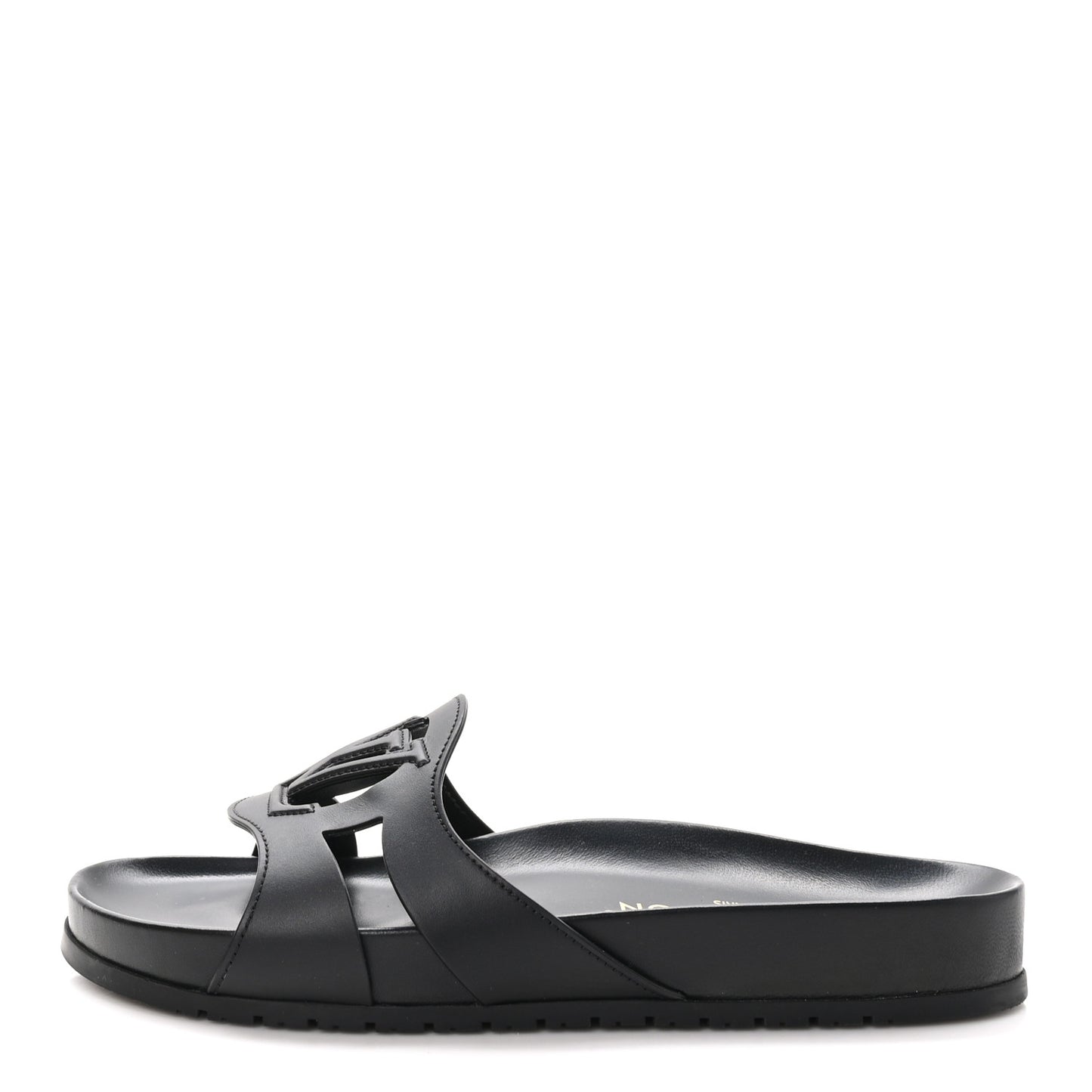 Calfskin LV Isola Flat Sandals 39 Black