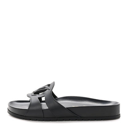 Louis Vuitton Calfskin LV Isola Flat Sandals 39 Black 1 of 9