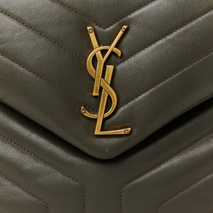 Saint Laurent Calfskin Y Quilted Monogram Medium Loulou Chain Satchel Soil Brown 9 of 11