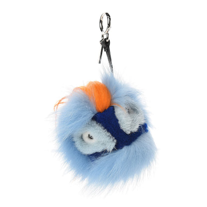 Fendi Fox Rabbit Goat Mink Fur Vitello Flamingo Dawny Monster Bag Bug Charm Azzurro Sky Orange Multicolor 1 of 4