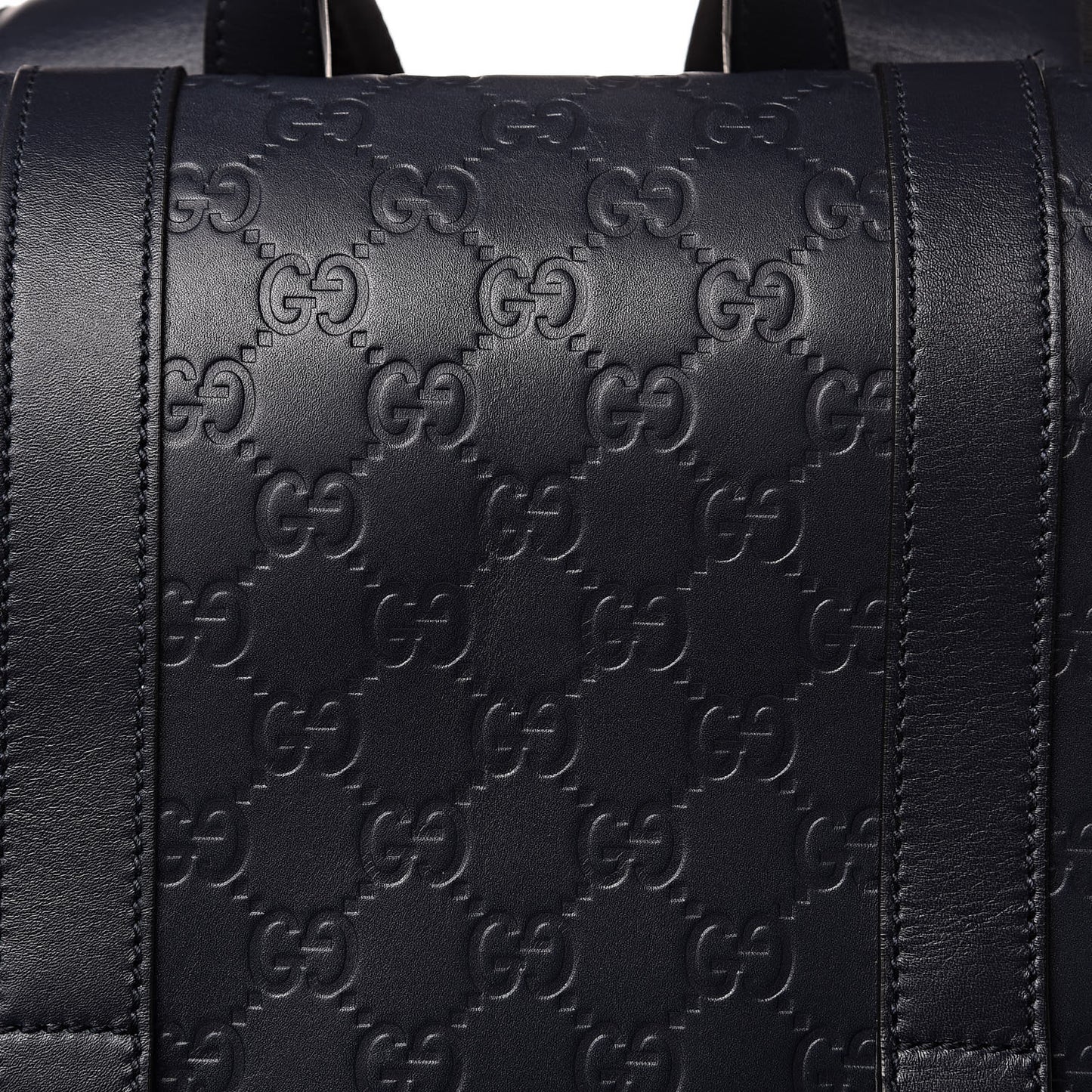 Guccissima Signature Double Buckle Backpack Blue