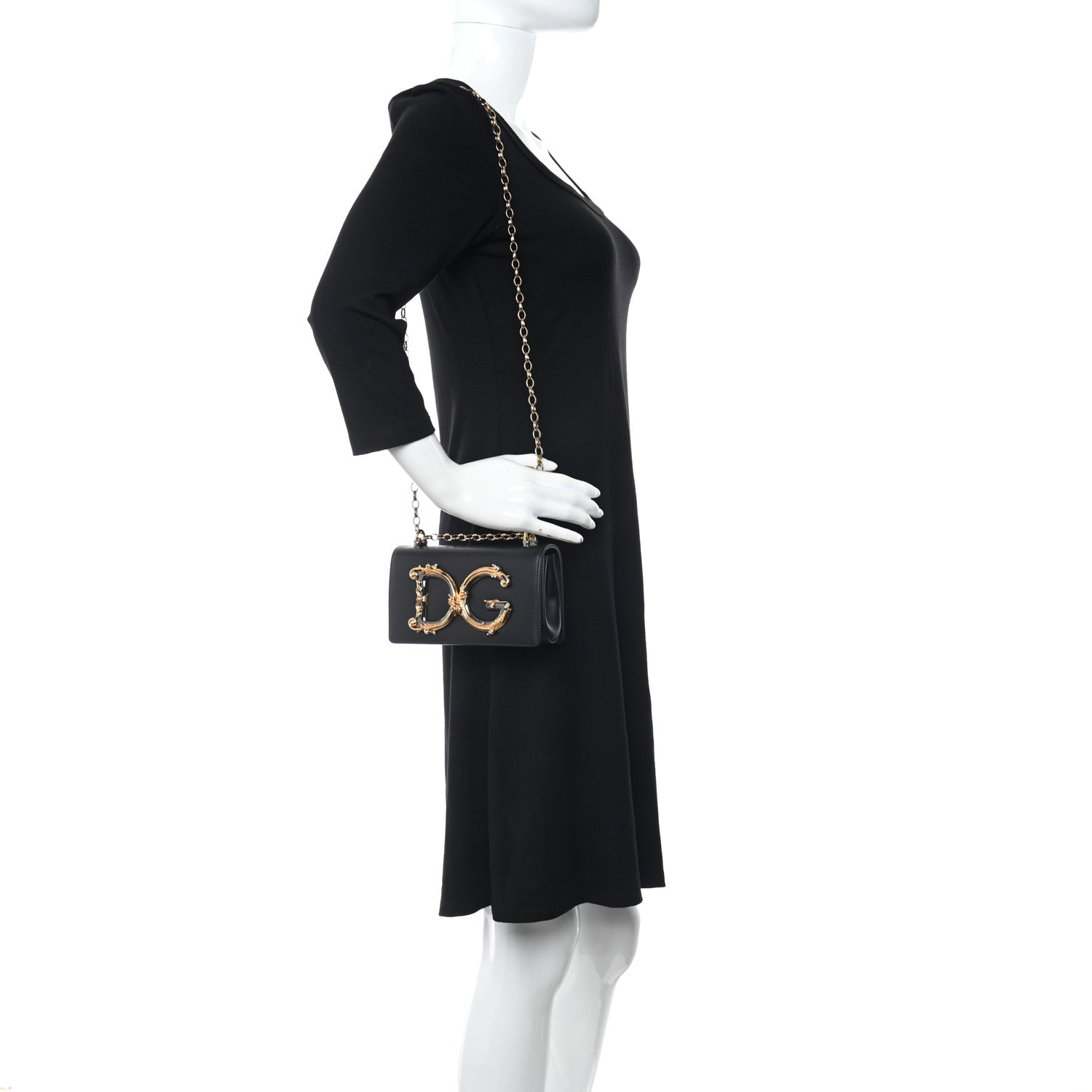 Dolce & Gabbana Calfskin DG Girls Phone Shoulder Bag Black 2 of 9