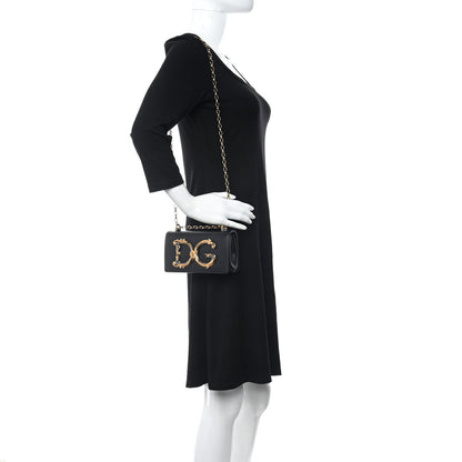 Dolce & Gabbana Calfskin DG Girls Phone Shoulder Bag Black 2 of 9