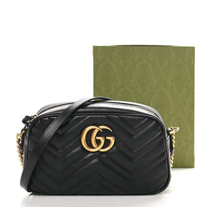 Gucci Calfskin Matelasse Mini GG Marmont Chain Shoulder Bag Black 11 of 11