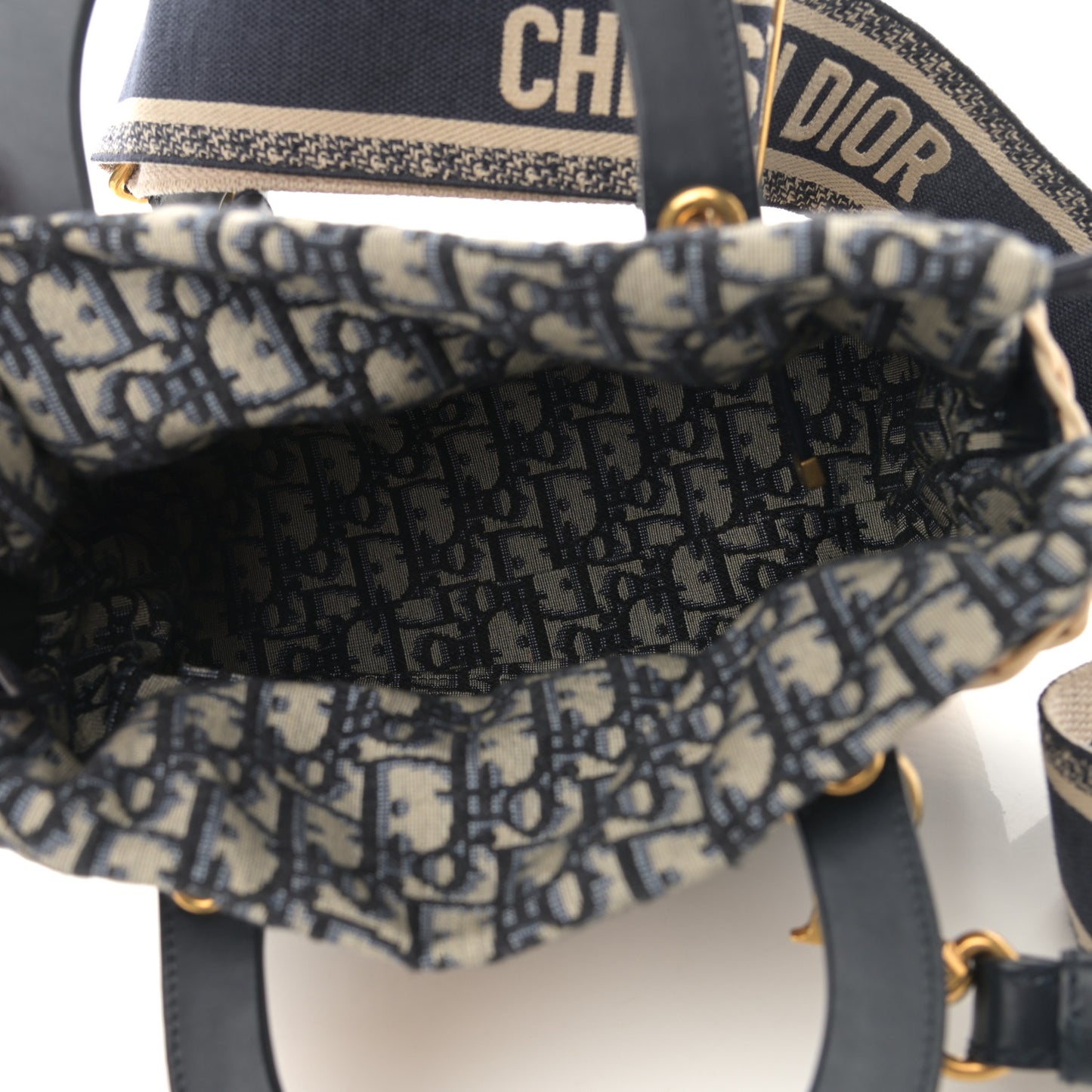 Wicker Oblique Medium Lady Dior Bag Blue