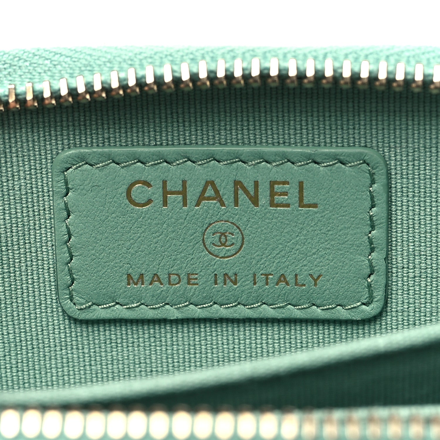 Chanel Caviar Quilted Zip Around Coin Purse Wallet Light Green 6 of 9