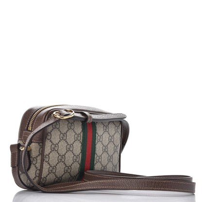 Gucci GG Supreme Monogram Web Mini Ophidia Shoulder Bag Brown 3 of 8