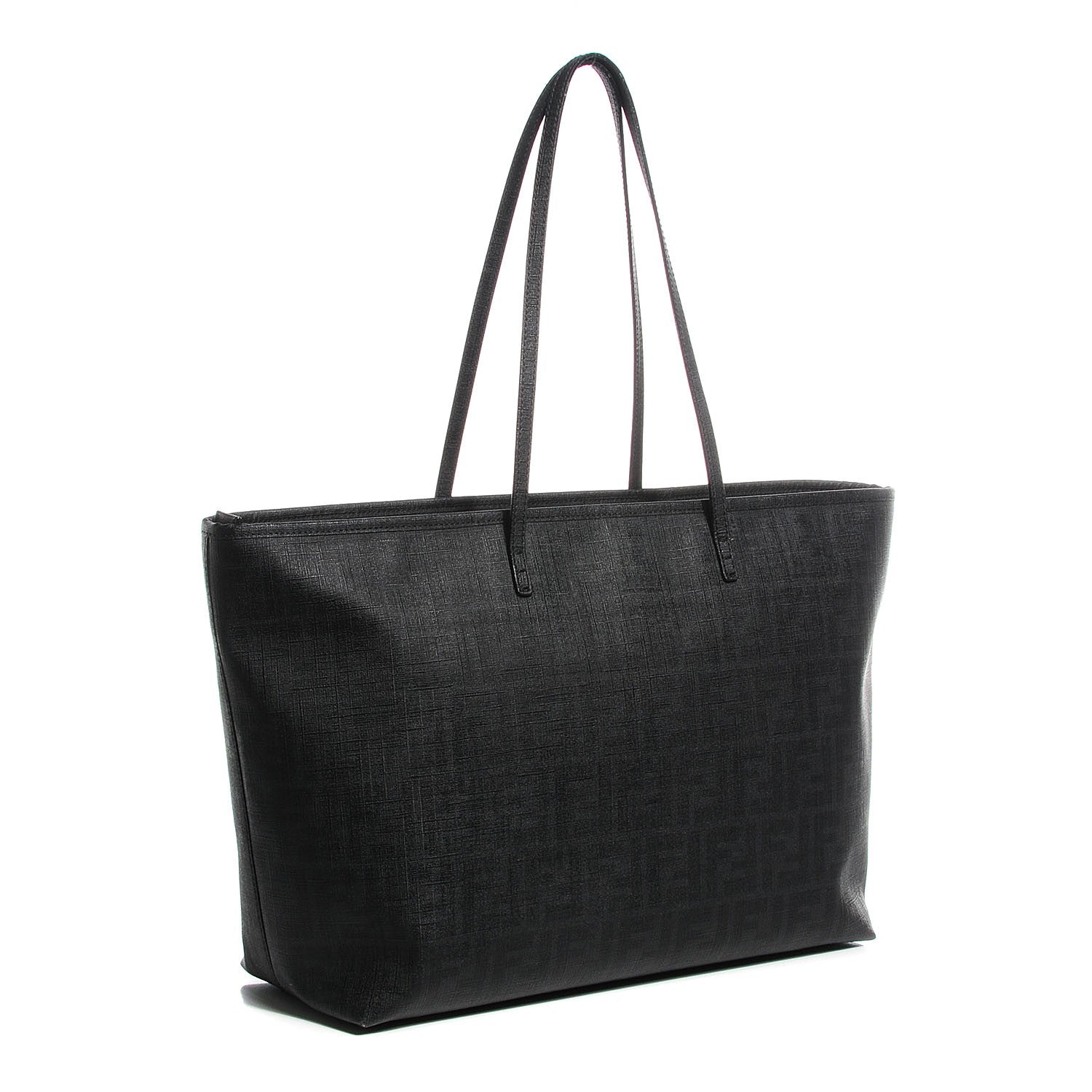 Fendi Zucca Spalmati Large Roll Tote Black 3 of 9