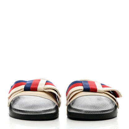 Gucci Satin Web Sylvie Bow Slide Sandals 37 White 2 of 9