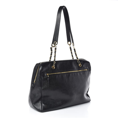 Chanel Caviar Large CC Shoulder Bag Black 3 of 12