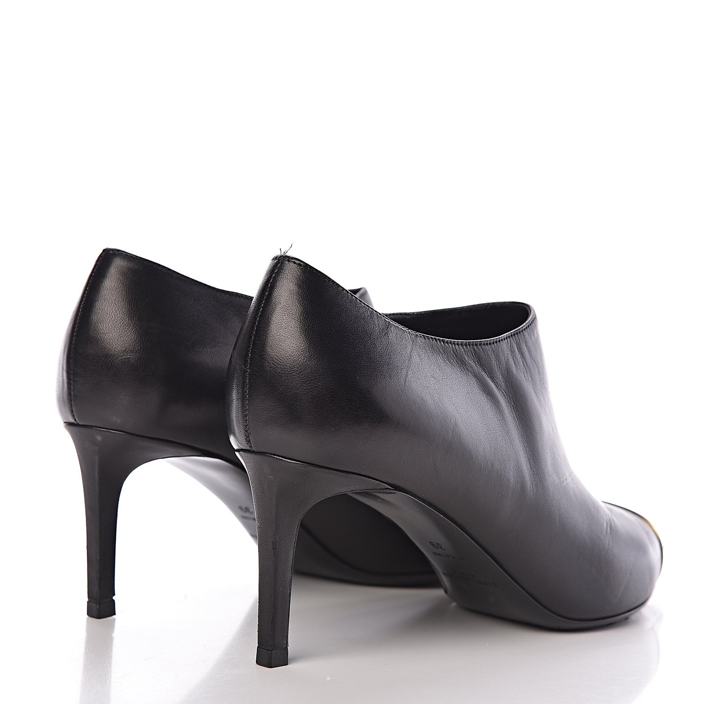 Nappa Cap Toe Ankle Boots 39 Black