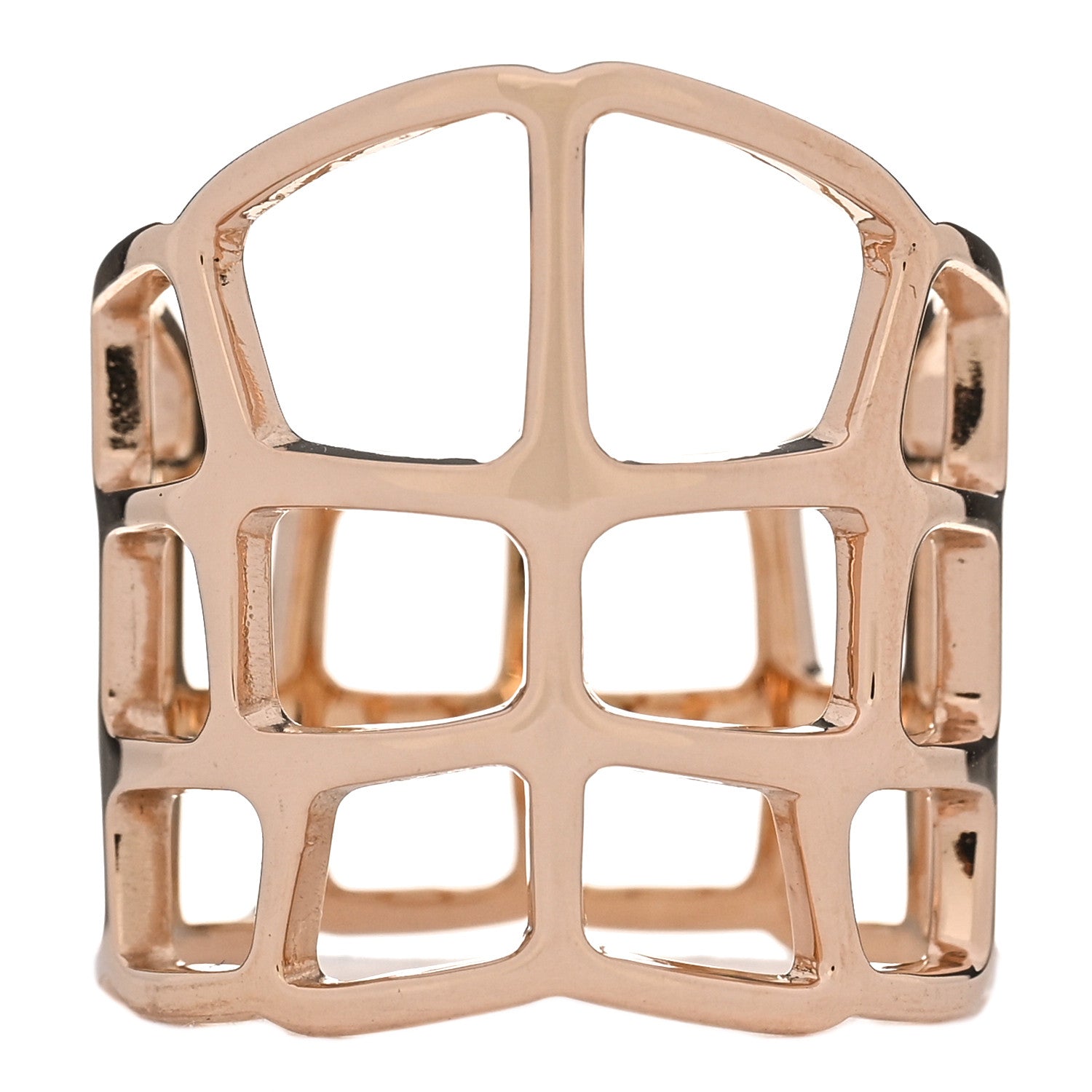 Hermes 18K Rose Gold GM Niloticus Ombre Ring 53 6.25 1 of 4