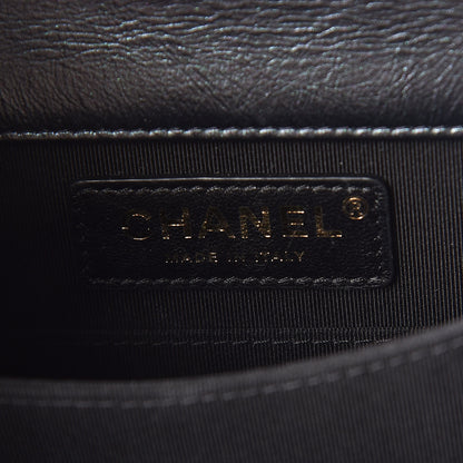 Chanel Iridescent Calfskin Quilted North South Boy Flap Black 6 of 14