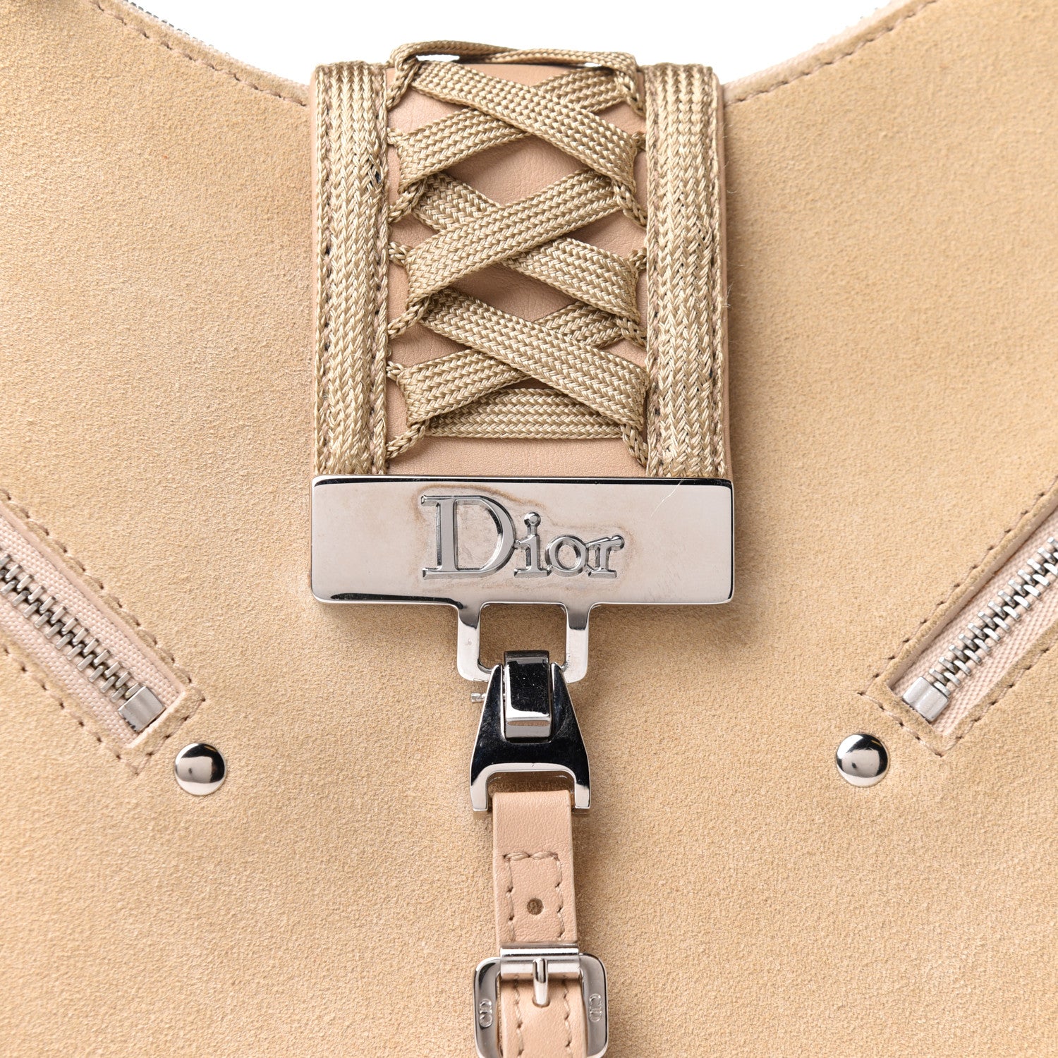 Christian Dior Suede Admit It Hobo Beige 8 of 13