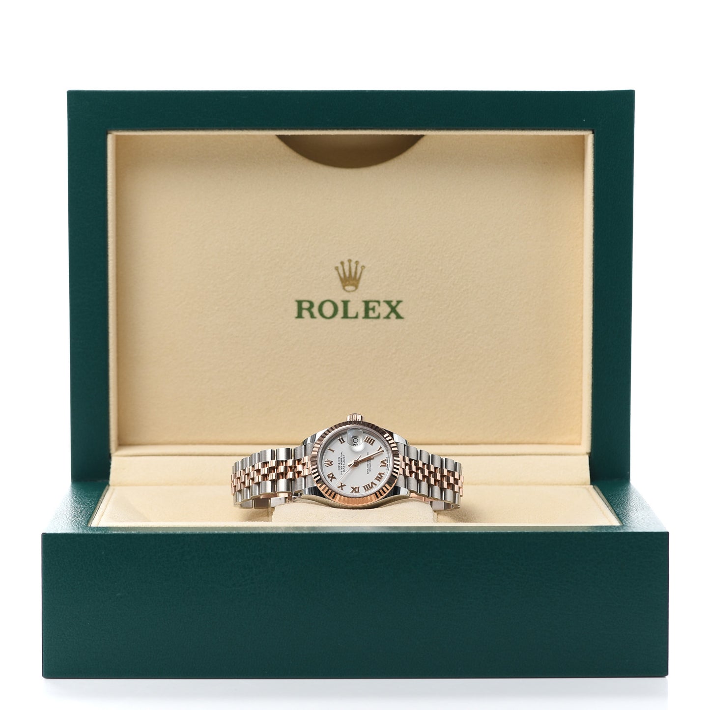 Stainless Steel 18K Everose Gold 28mm Oyster Perpetual Datejust Watch White Roman 279171