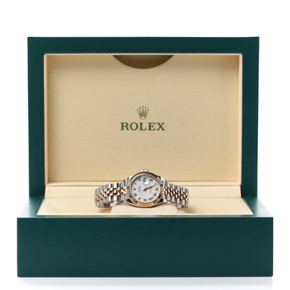 Rolex Stainless Steel 18K Everose Gold 28mm Oyster Perpetual Datejust Watch White Roman 279171 6 of 6