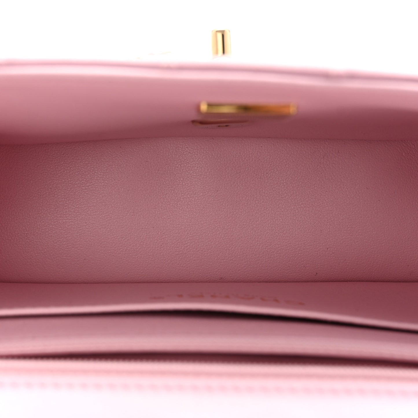 Lambskin Quilted Mini Top Handle Rectangular Flap Light Pink