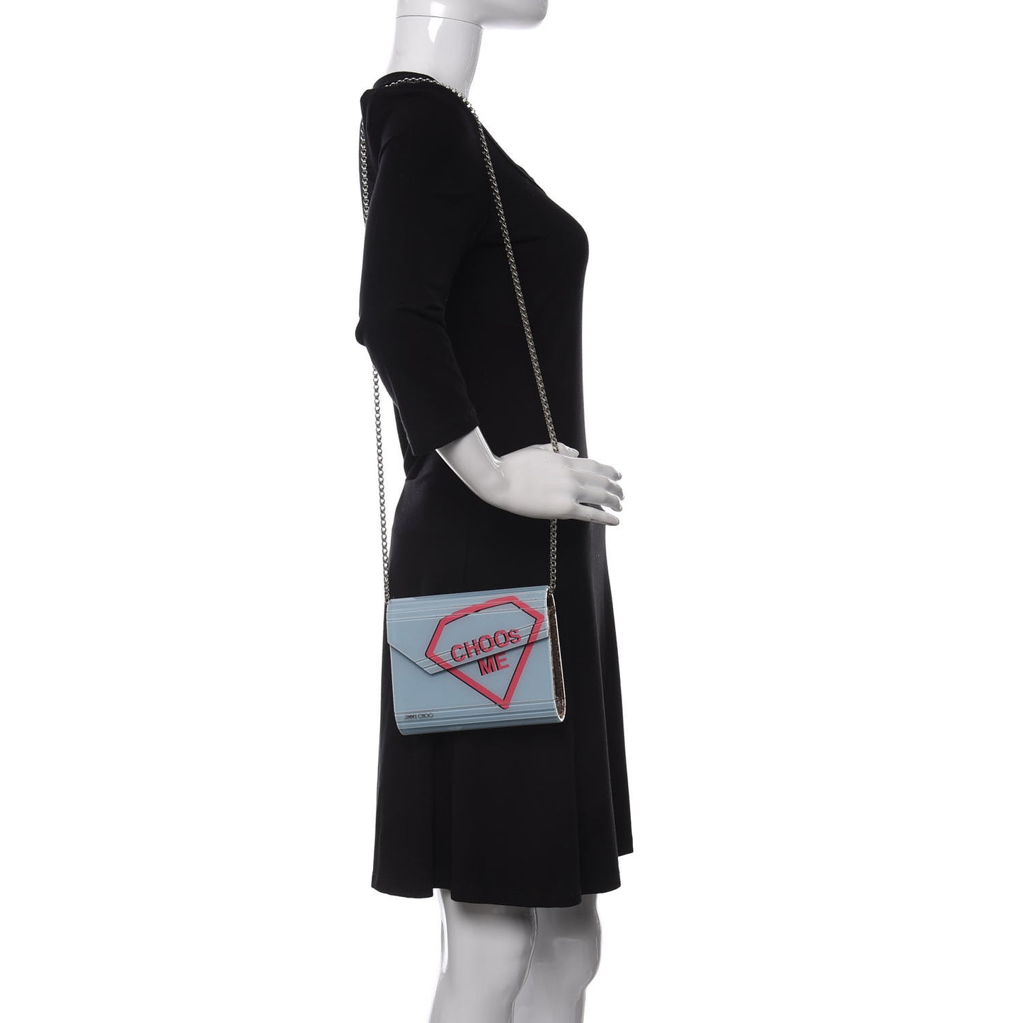 Acrylic Choos Me Candy Clutch Celeste