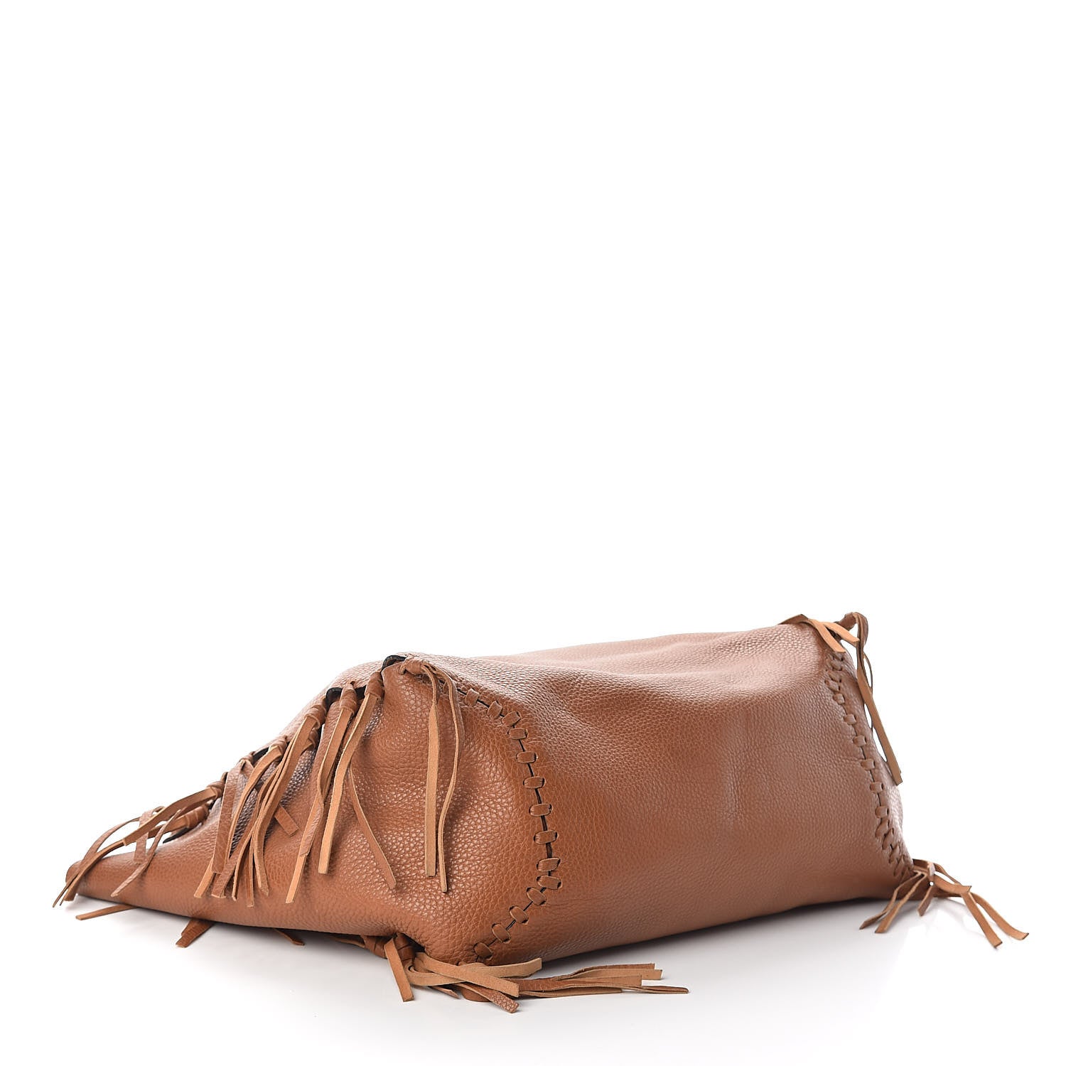 Valentino Garavani Grained Calfskin C-Rockee Fringe Tote Light Cuir 4 of 9