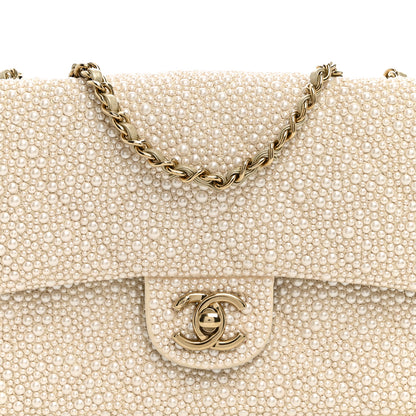 Chanel Metallic Lambskin Quilted Pearl Flap Gold White 8 of 11