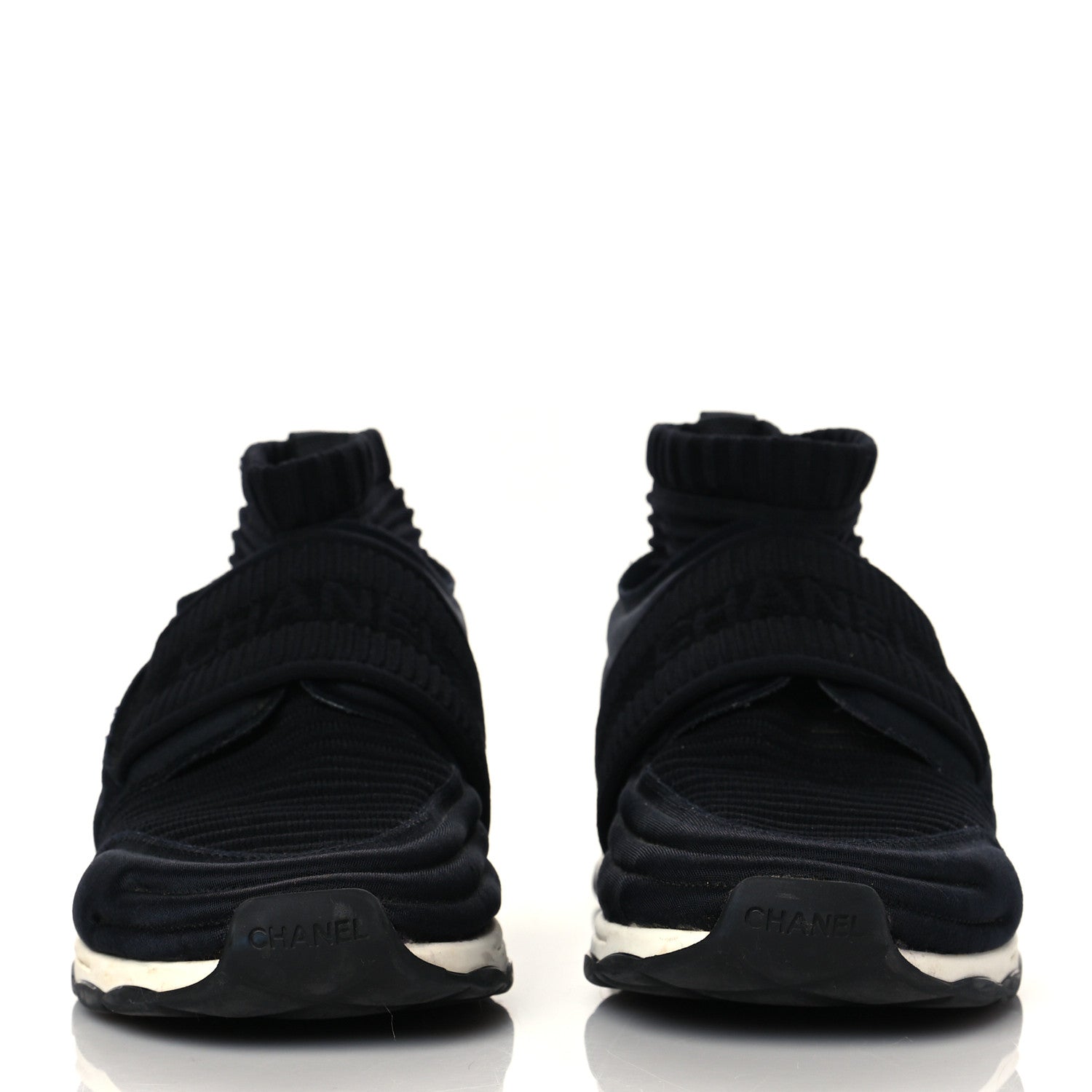 Chanel Stretch Fabric CC Sneakers 37 Black 2 of 8