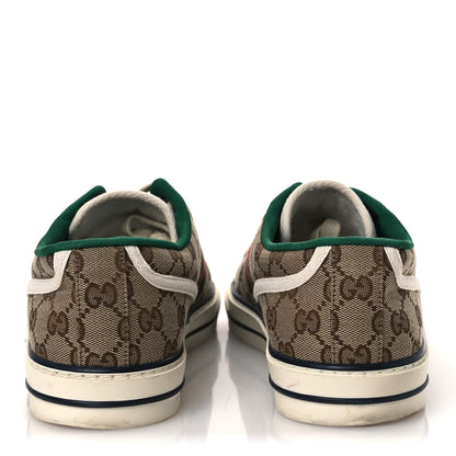 Gucci GG Monogram Web Mens 1977 Tennis Sneakers 9 Beige Ebony Mystic White Vert 6 of 11