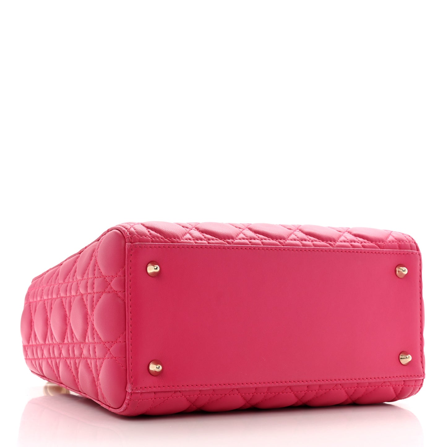 Lambskin Cannage Medium Lady Dior Fuchsia