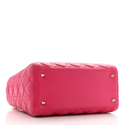 Christian Dior Lambskin Cannage Medium Lady Dior Fuchsia 4 of 14