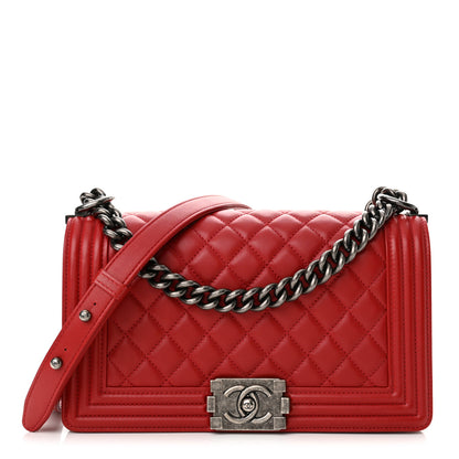 Chanel Calfskin Quilted Medium Boy Flap Red 1 of 10