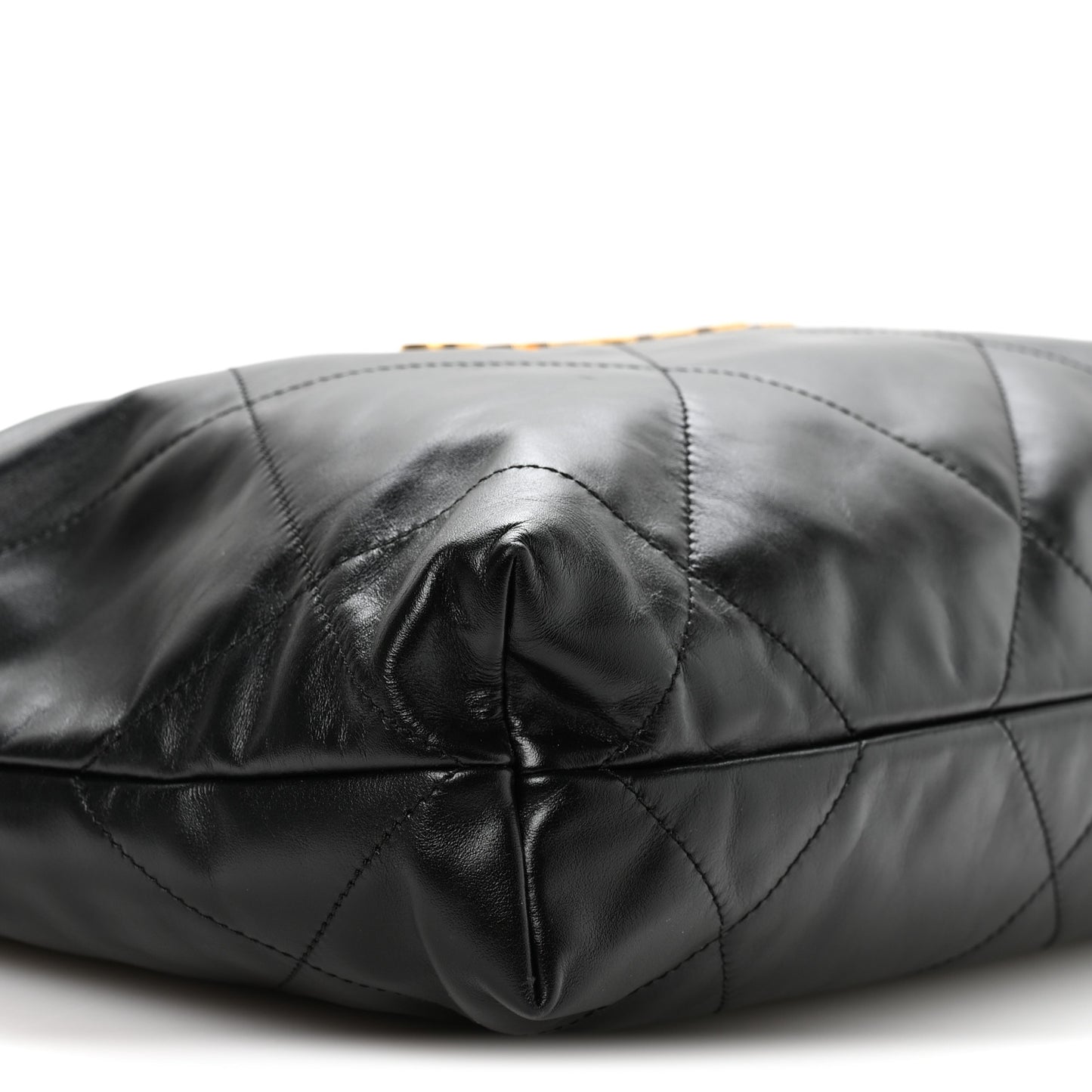 Shiny Calfskin Quilted Small Chanel 22 Black