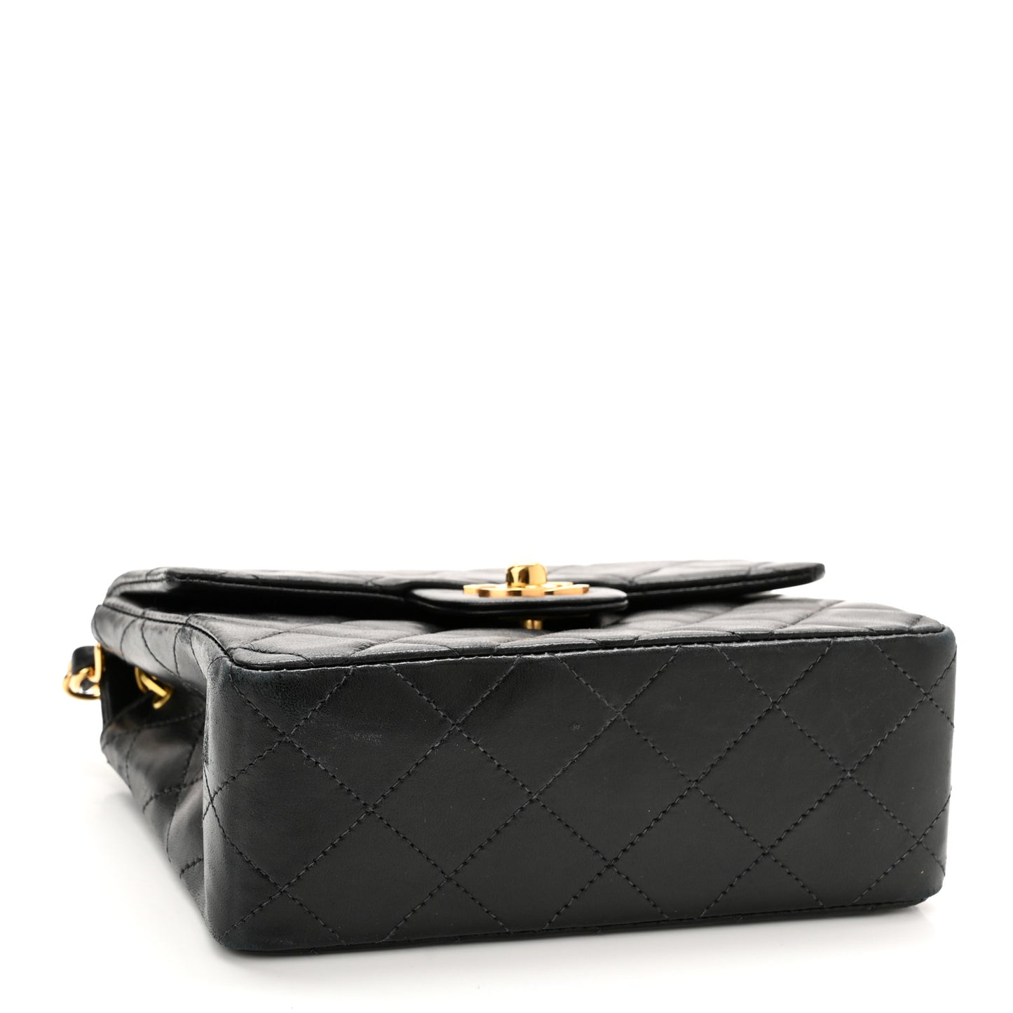 Lambskin Quilted Mini Square Flap Black