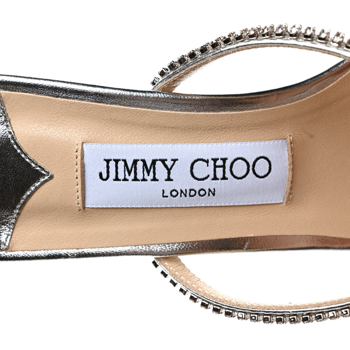 Metallic Calfskin Crystal Brea 65 Sandals 39 Silver