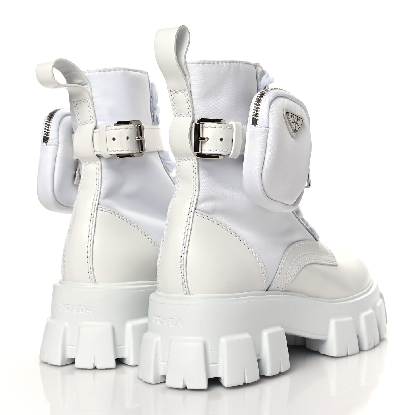 Spazzolato Rois Re-Nylon Metal Triangle Logo Mens Monolith Pouch Pocket 60mm Combat Boots 6 White