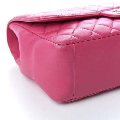 Chanel Lambskin Quilted Jumbo Mademoiselle Chic Flap Fuchsia 9 of 10