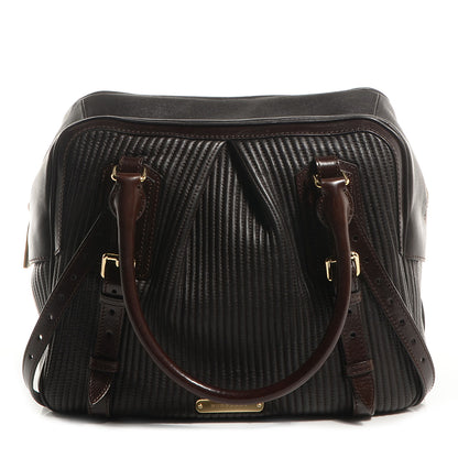 Burberry Stitched Leather Medium Bowler Dark Brown 1 of 10