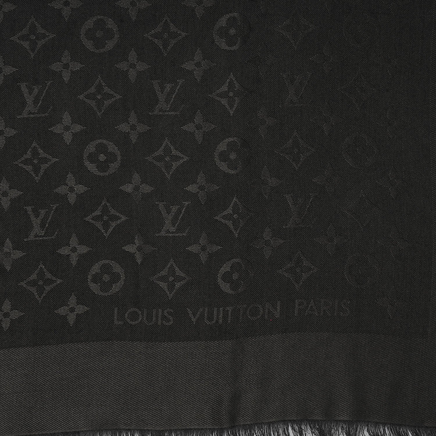 Louis Vuitton Wool Silk Monogram Shawl Anthracite 1 of 5