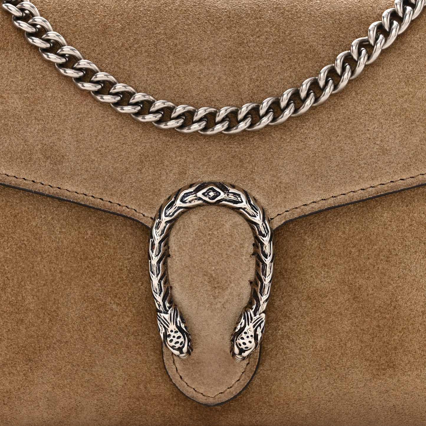 Suede Mini Dionysus Chain Wallet Taupe