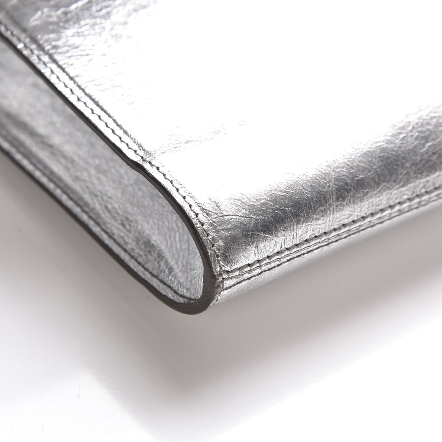 Metallic Calfskin Monogram Large Belle De Jour Clutch Silver