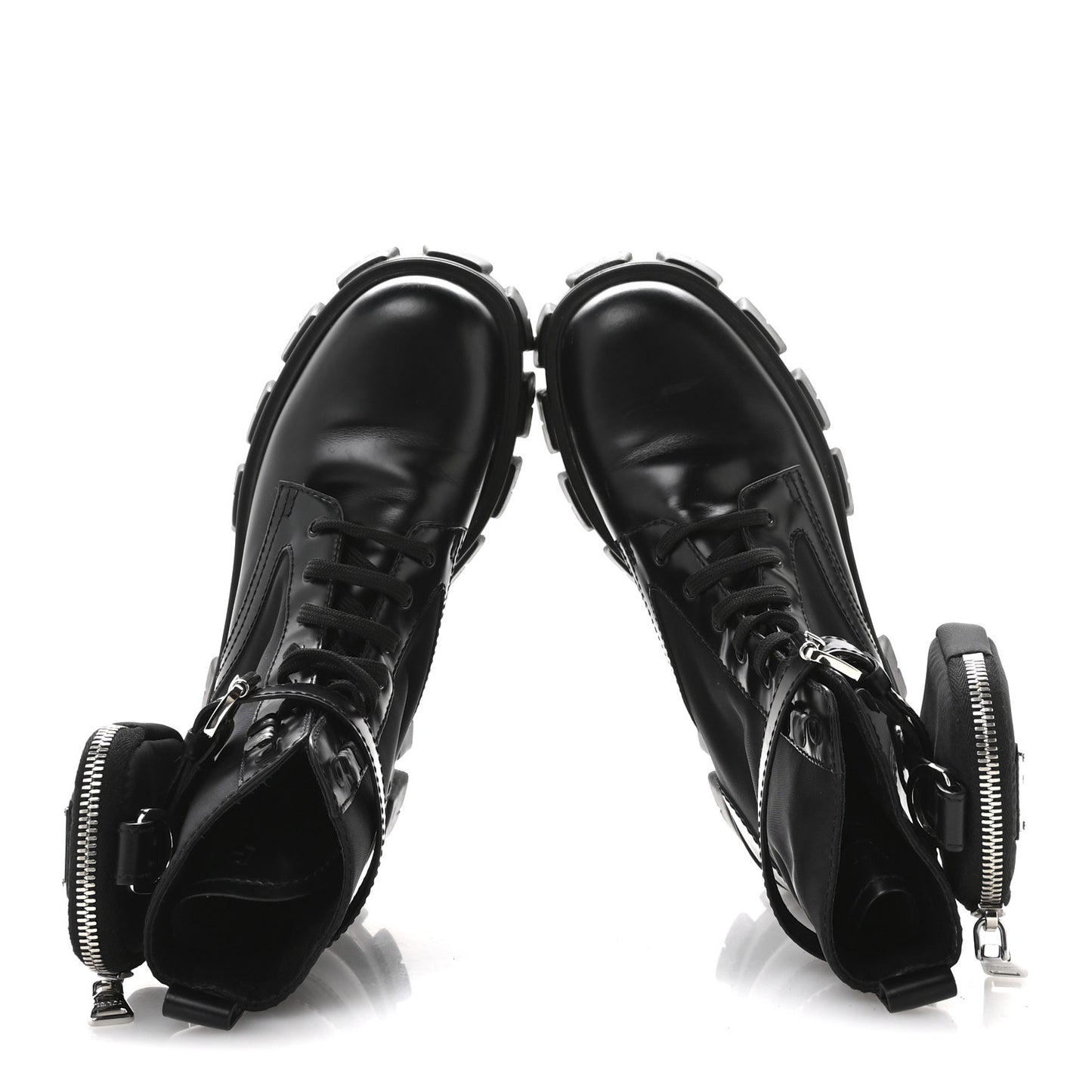 Spazzolato Rois Nylon Metal Triangle Logo Monolith Pouch Pocket 55mm Boots 36.5 Black