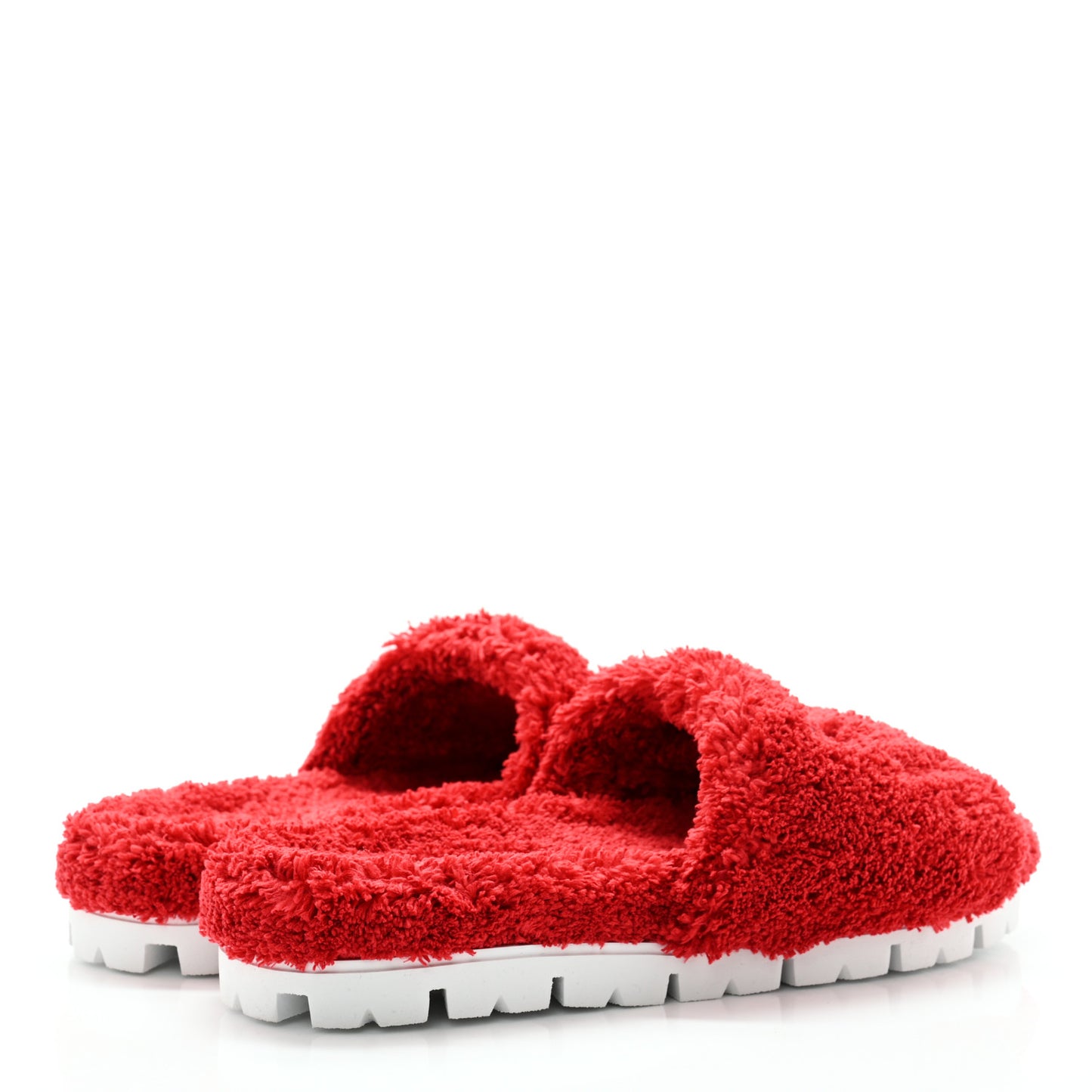 Terry Cloth Logo Lug Sole 20mm Slide Sandals 39 Rosso Black