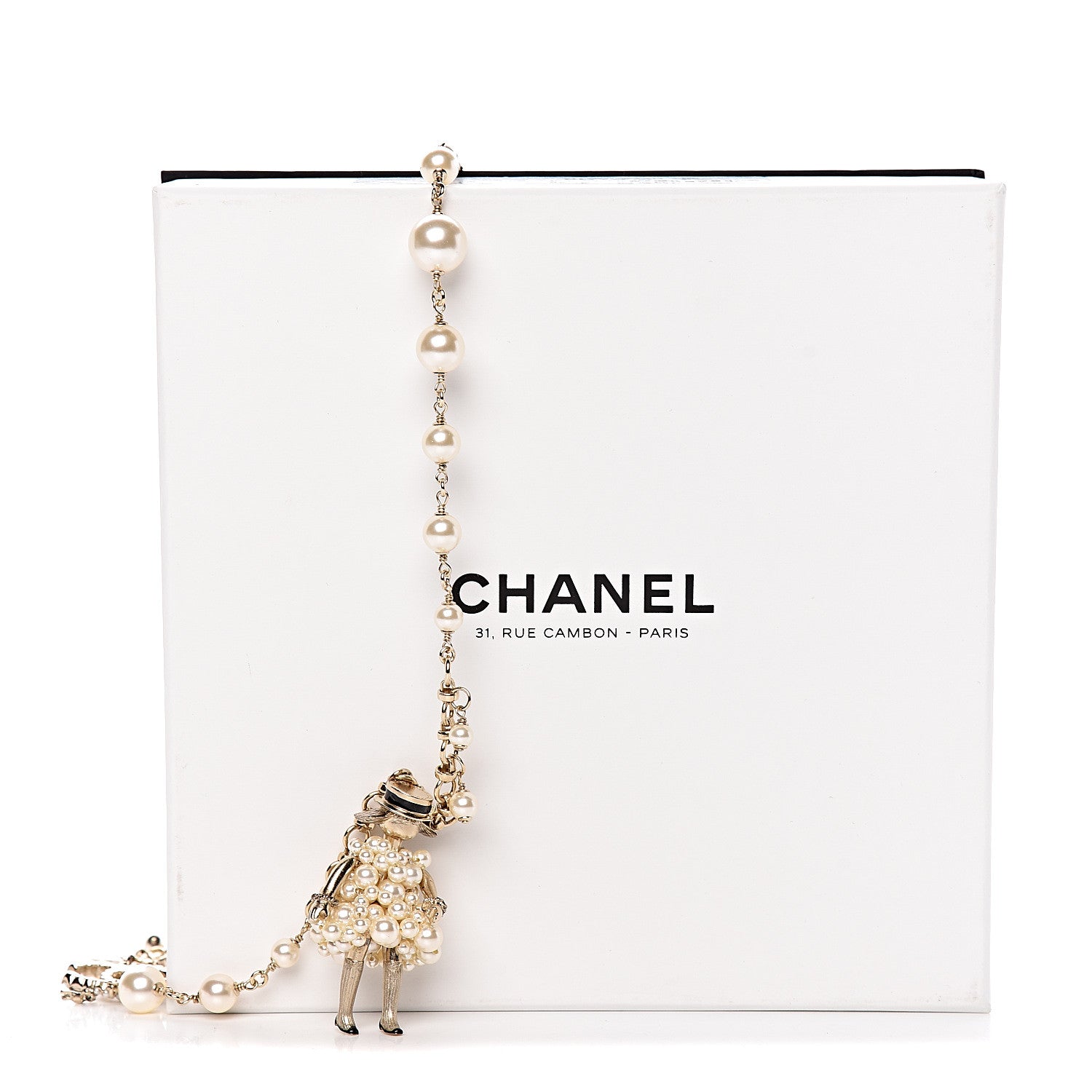 Chanel Pearl Coco CC Pendant Necklace Gold 6 of 6
