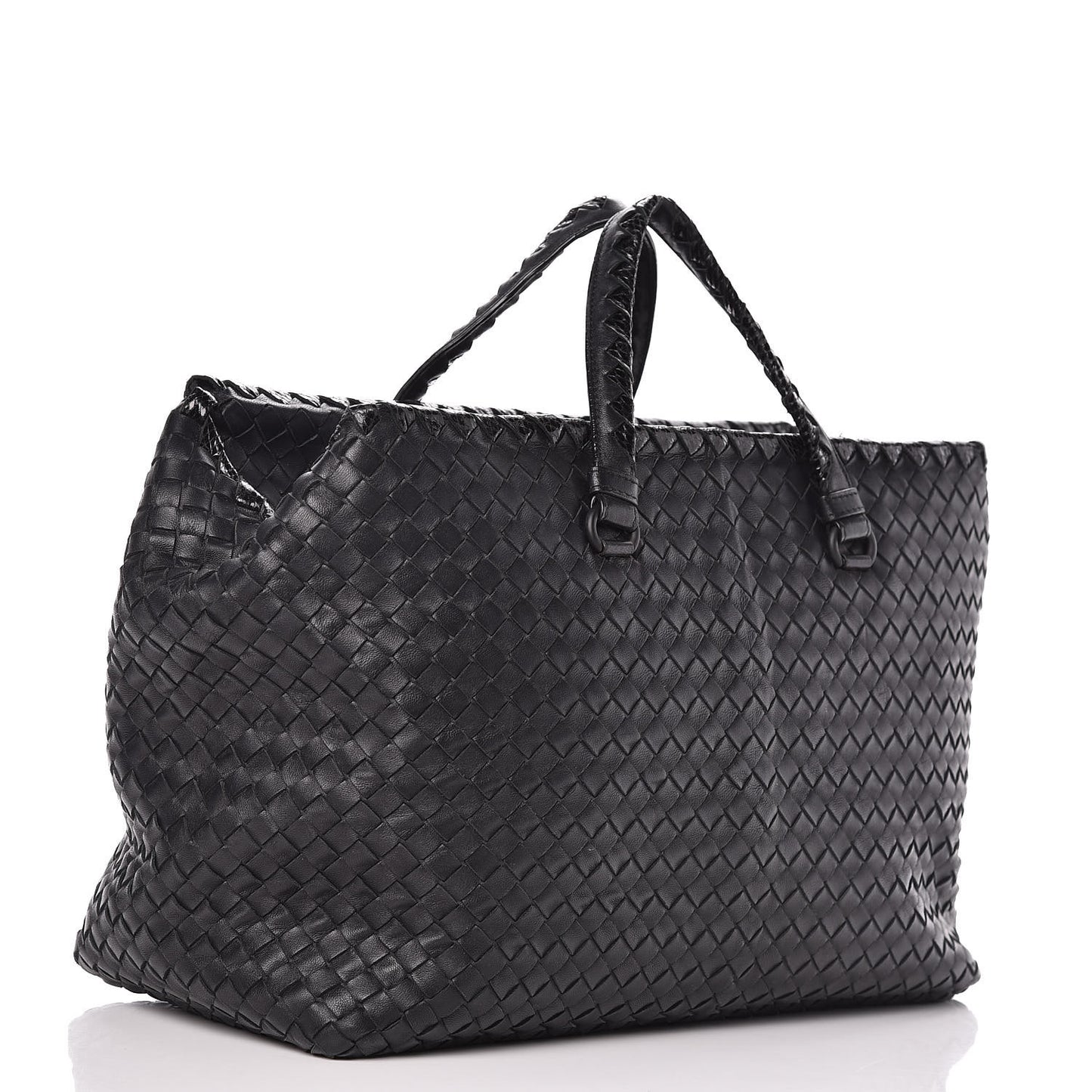 Nappa Intrecciato Ayers Brick Tote Black