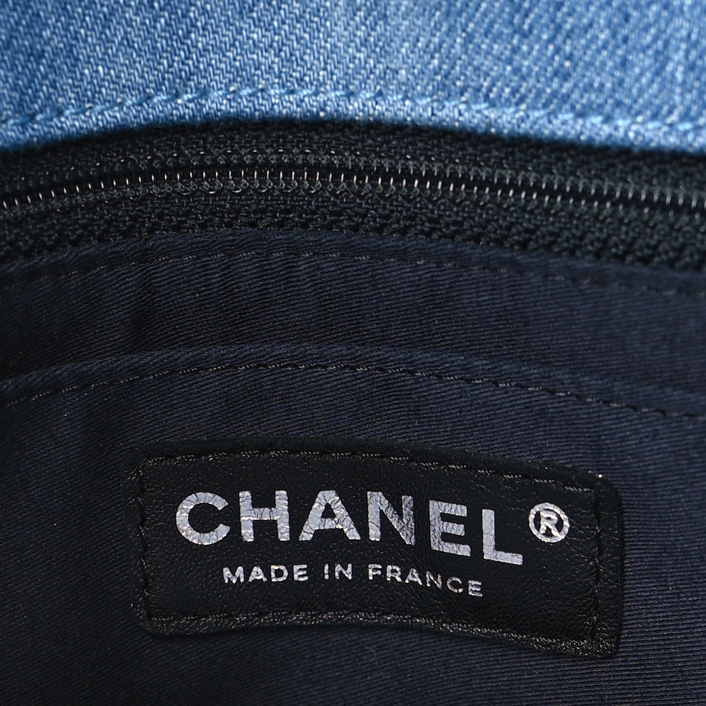 Denim Embroidered Medium Perfume Bottle Flap Light Blue